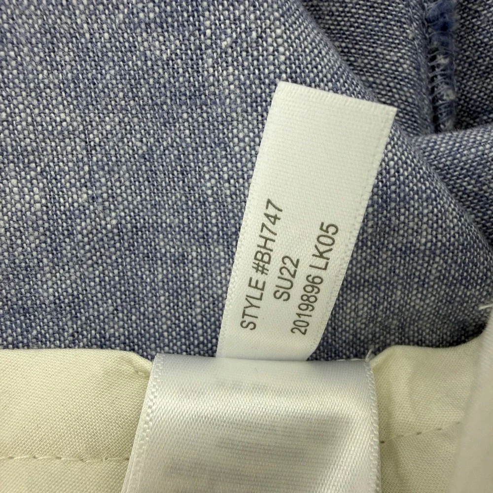 J.Crew Straight Fit Pant Linen Cotton Mens 34x32 Fits (36x32) Blue Lightweight